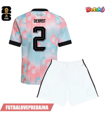 Lacne Dětský Futbalové dres Belgicko Zeno Debast #2 MS 2026 Krátky Rukáv - Preč (+ trenírky)